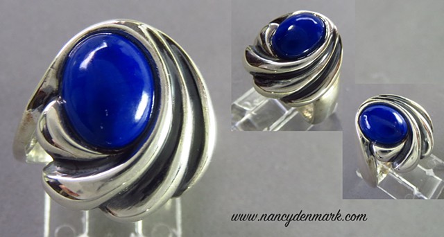 sterling silver ring with lapis ©Nancy Denmark