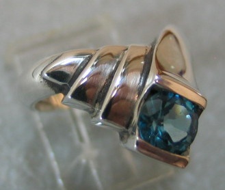 BLUE TOPAZ IN STERLING RING VIEW 2