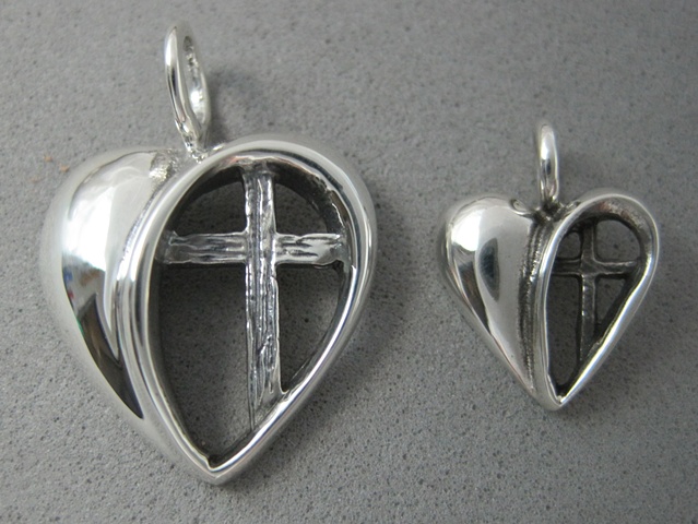 heart with cross silver pendant © Nancy Denmark
