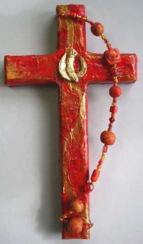 THE SPIRIT IN MOTION
GOLD & RED COLLAGE CROSS