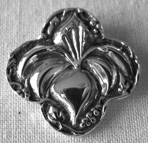 sterling silver quatrefoil pendant with lily © Nancy Denmark