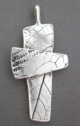 silver impressions of nature cross made by Nancy Denmark