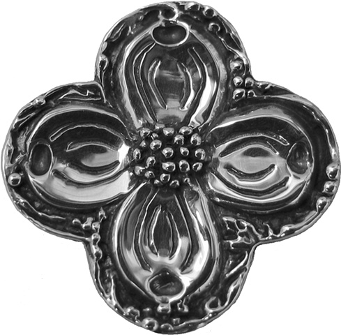 sterling silver quatrefoil pendant with dogwood © Nancy Denmark