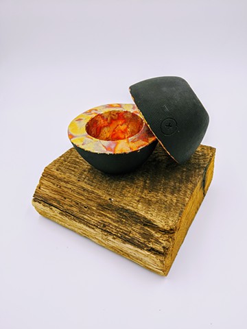 Mini Yin Vessel artwork use for display, burning cone incense or keeping a special object.