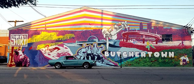 Butchertown Neighborhood Collaborative Mural - North Wall 