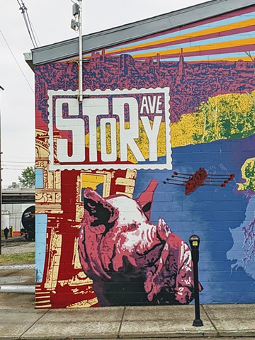 Butchertown Neighborhood Collaborative Mural - Neighborhood Pig