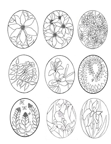 JUST FLOWERS COLORING BOOK PAGE 1