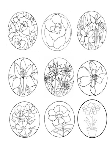 JUST FLOWERS COLORING BOOK PAGE 2