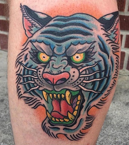 Tiger Head by Jordan LeFever, Morningstar Tattoo, Belmont, Bay Area, California