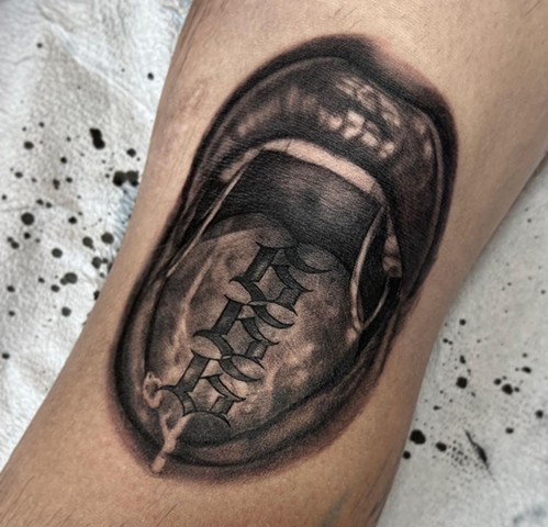 666 Tongue Tattoo by Megan Meow, Morningstar Tattoo Parlor, Belmont, Bay Area, California