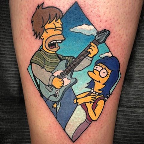 Simpsons Tattoo by Mike Bianco, Morningstar Tattoo, Belmont, Bay Area, California