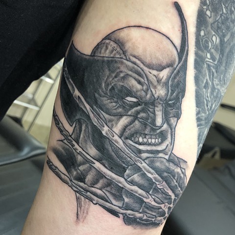 Wolverine tattoo by Mike Bianco, Morningstar Tattoo, Belmont, Bay Area, California