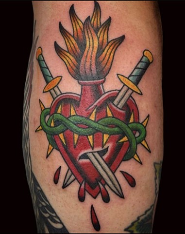 Sacred Heart by Jordan LeFever, Morningstar Tattoo, Belmont, Bay Area, California