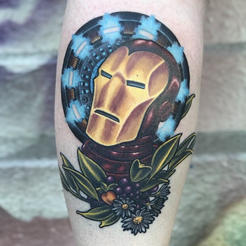 Iron Man tattoo by Mike Bianco, Morningstar Tattoo, Belmont, Bay Area, California