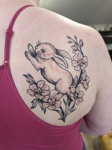Bunny Tattoo by Jordi Simons, Morningstar Tattoo, Belmont, Bay Area, California