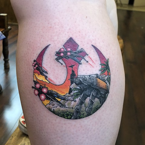 Star Wars tattoo by Mike Bianco, Morningstar Tattoo, Belmont, Bay Area, California