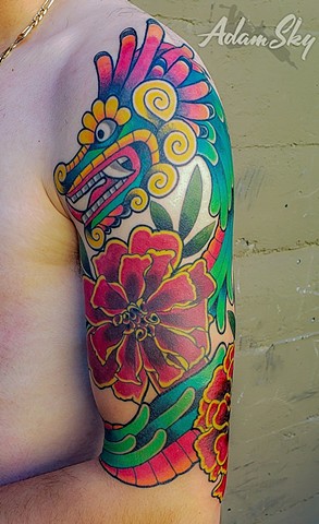 Quetzal Tattoo by Adam Sky