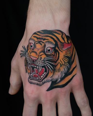 Tiger Head by Stefan Johnsson, Morningstar Tattoo, Belmont, Bay Area, California
