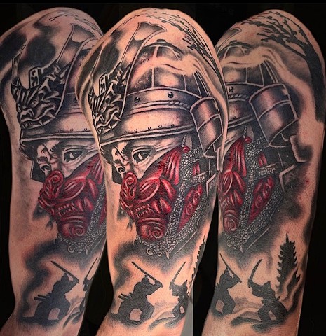 Samurai by Jordan LeFever, Morningstar Tattoo, Belmont, Bay Area, California