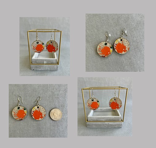 Orange Splatter Earrings