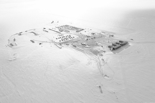 South Pole Station from Above Looking South