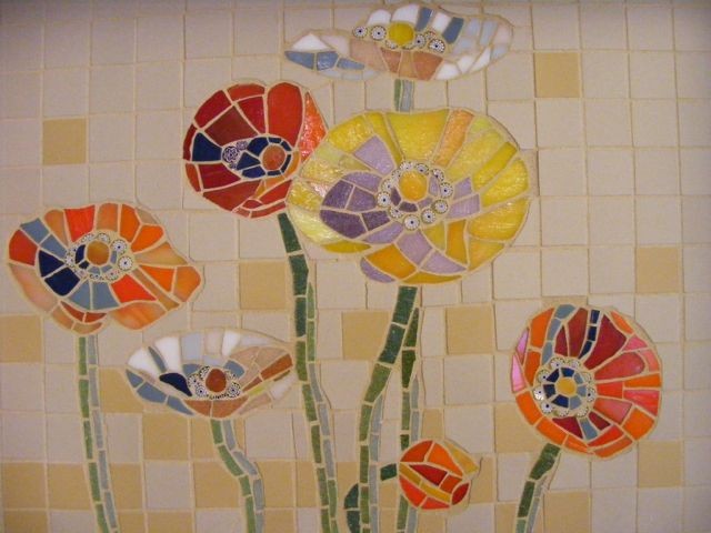 Floral Mosaic Kitchen Backsplash