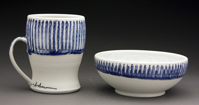 Cup with handle and Bowl