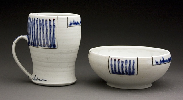 Cup with handle and bowl