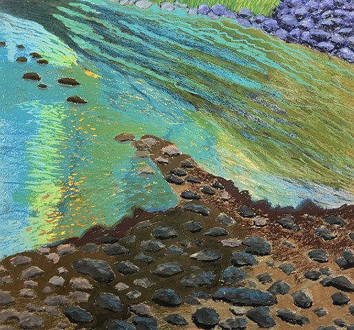 River with Stones and Reflection