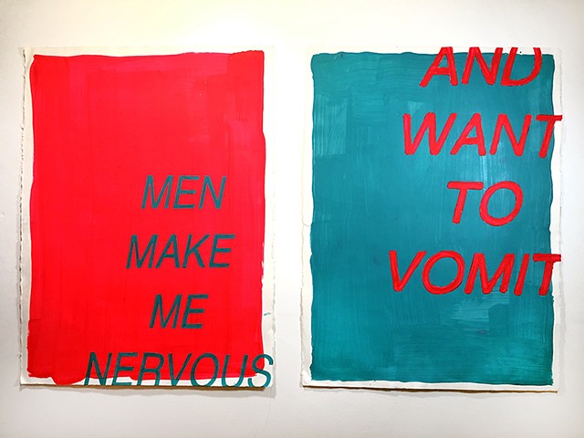 Phrases from the Vomitorium, Acrylic on BFK Reeves, 32" x 40" each