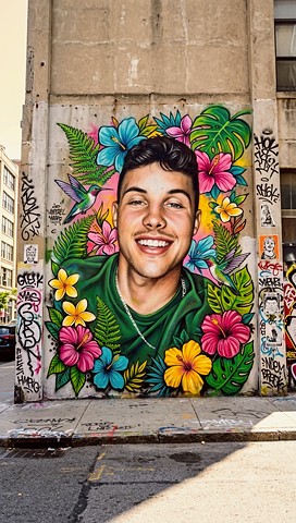 Troy Beaumont street mural -Mix media cross-over from a photographer - July 2026 - Private collection  - 2026 
