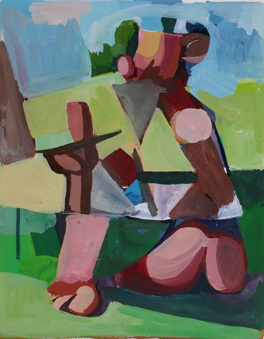 Woman, Painting, Landscape