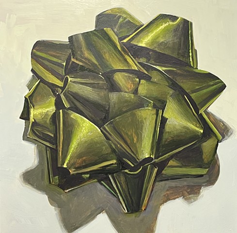 Green-Gold Gift Bow
