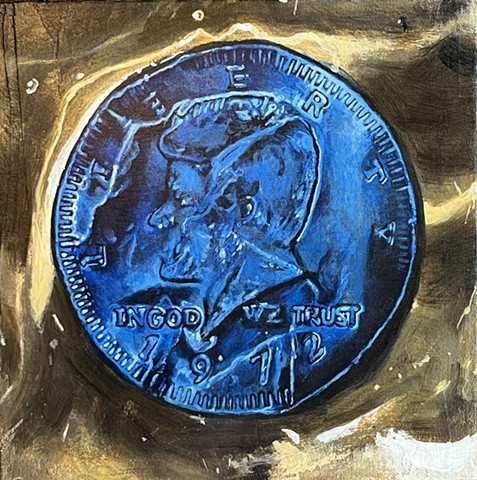 Blue Foil Silver Dollar