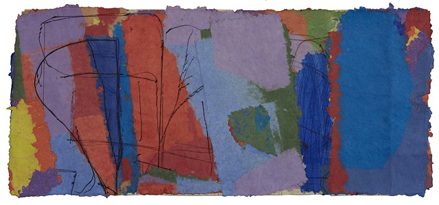 untitled #319, intaglio, chine collé on handmade paper, 15 X 25"