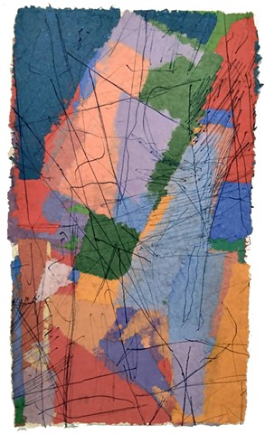 untitled #299, intaglio and chine collé on handmade paper, 42 x 25"