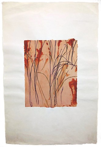 untitled #151, intaglio, chine collé, on handmade paper, 30 X 20"