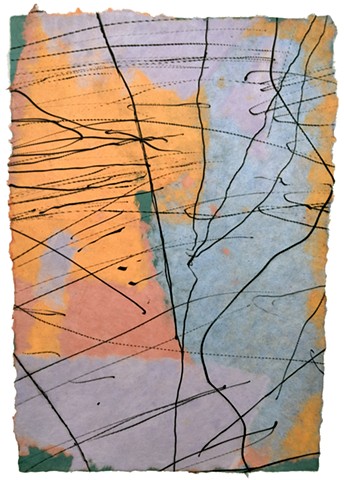 untitled #284.EV2, intaglio, chine collé, on handmade paper, 16 X 11"