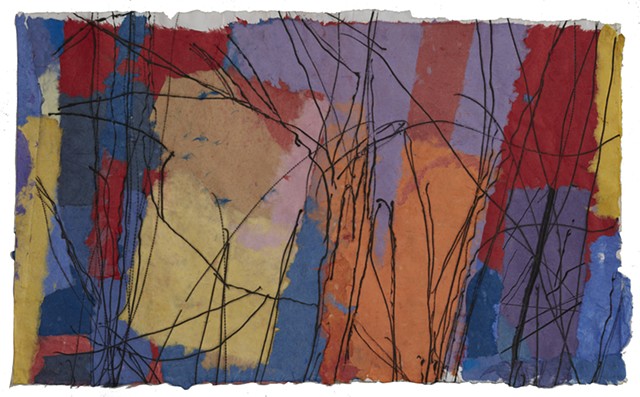 untitled #319, intaglio, chine collé on handmade paper, 15 X 25"
