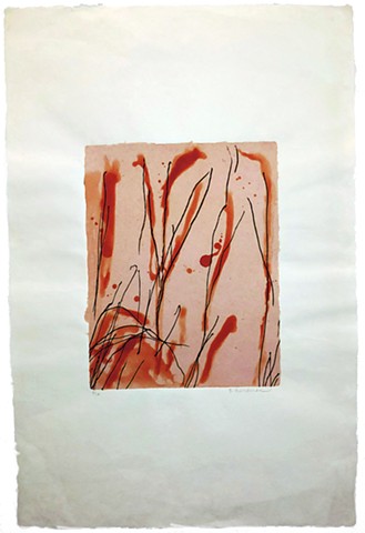 untitled #153, intaglio, chine collé, on handmade paper, 30 X 20"