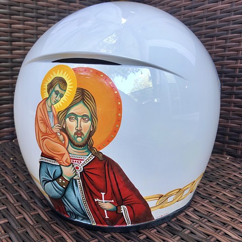 Saint Christopher helmet