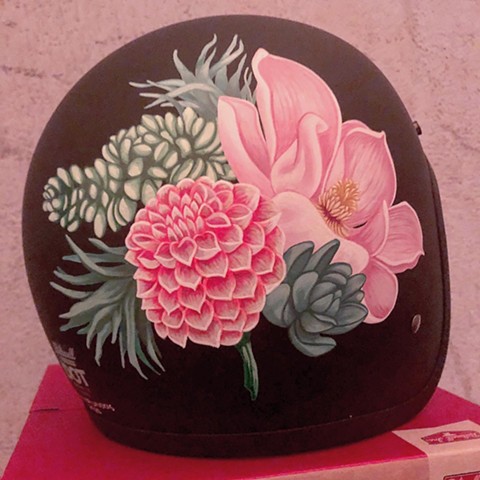 Succulents + Flowers helmet
