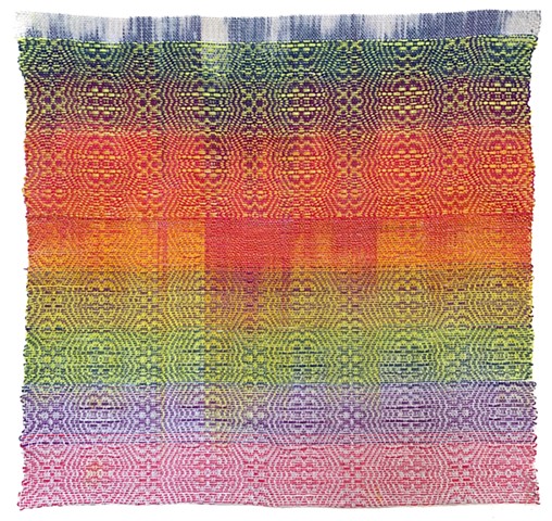 untitled (painted yarn: lemon, lime, marigold, magenta, violet, indigo #4)