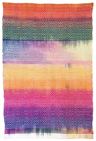 untitled (painted yarn: lemon, lime, marigold, magenta, violet, indigo #2)