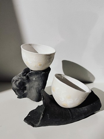 Set of 2 butter polka dot sippers 