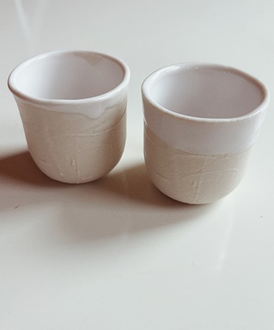 Set of 2 porcelain Mezcal cups set 6 