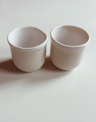 Set of 2 porcelain Mezcal cups set 4 