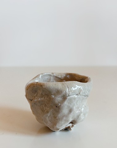 Wood fired salt cellar / pinky orangey light 