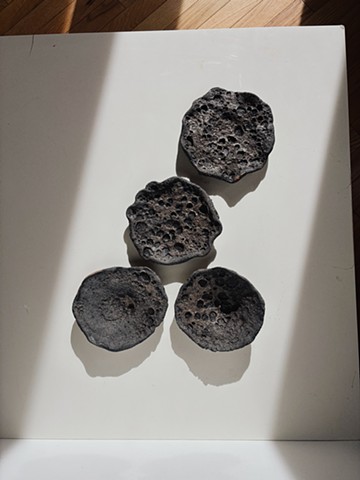 4 lava incense dishes 