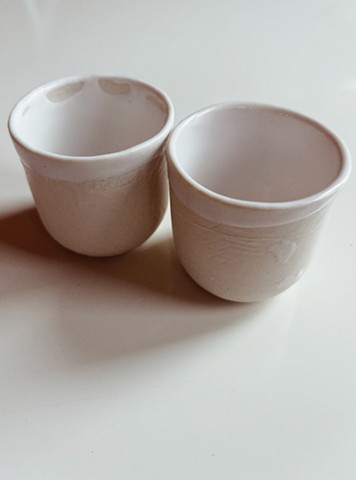 Set of 2 porcelain Mezcal cups set 2 